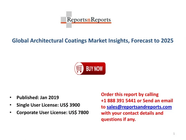 Architectural Coatings Market: Growth Factors, Applications Regional Analysis, Key Players and Forecasts by 2025