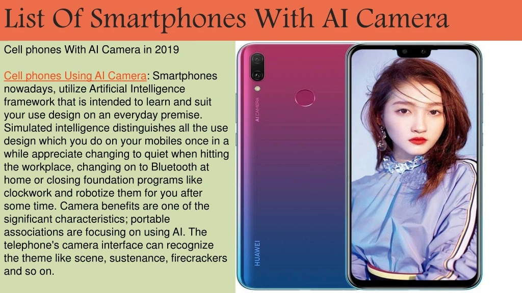 list of smartphones with ai camera