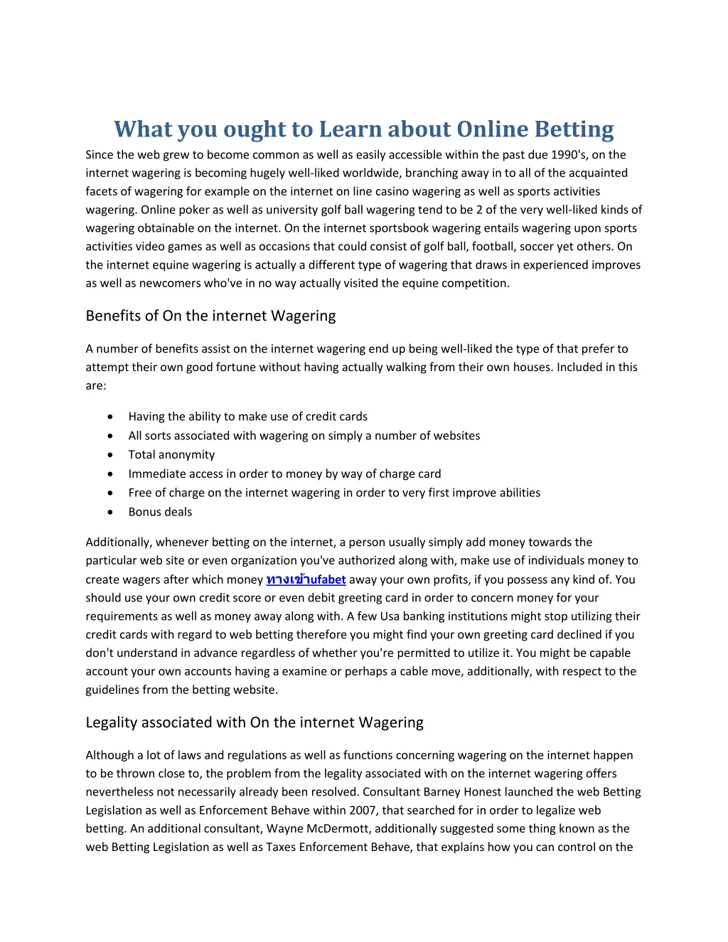 what you ought to learn about online betting