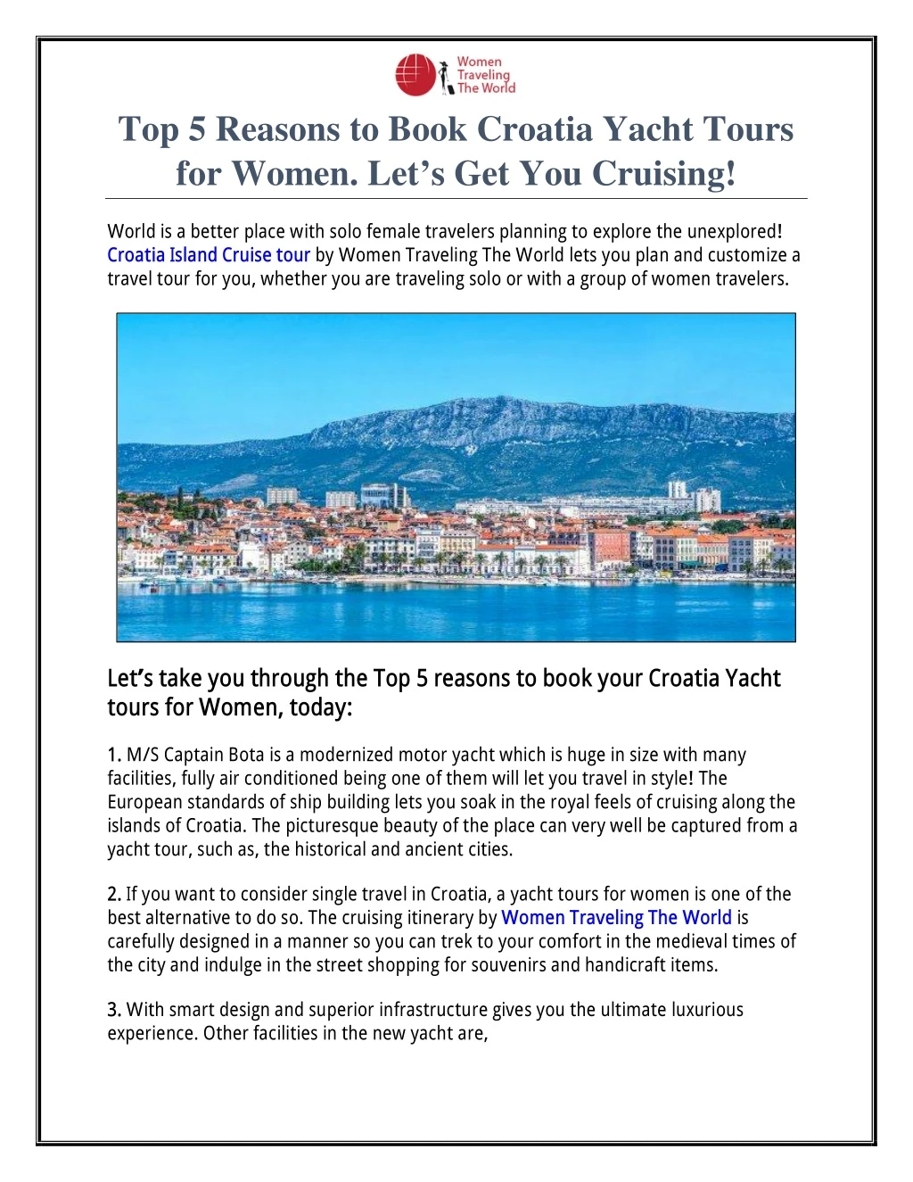 top 5 reasons to book croatia yacht tours