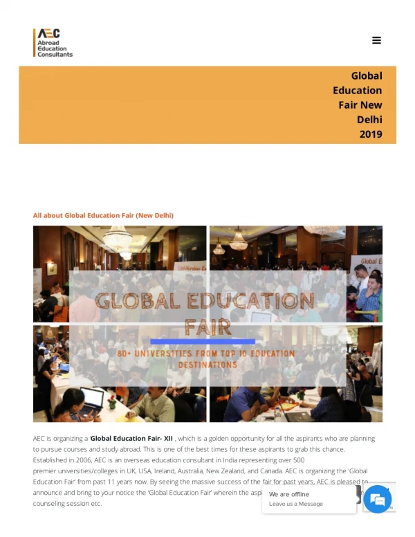 Global Education Fair 2019 - Organised by AEC