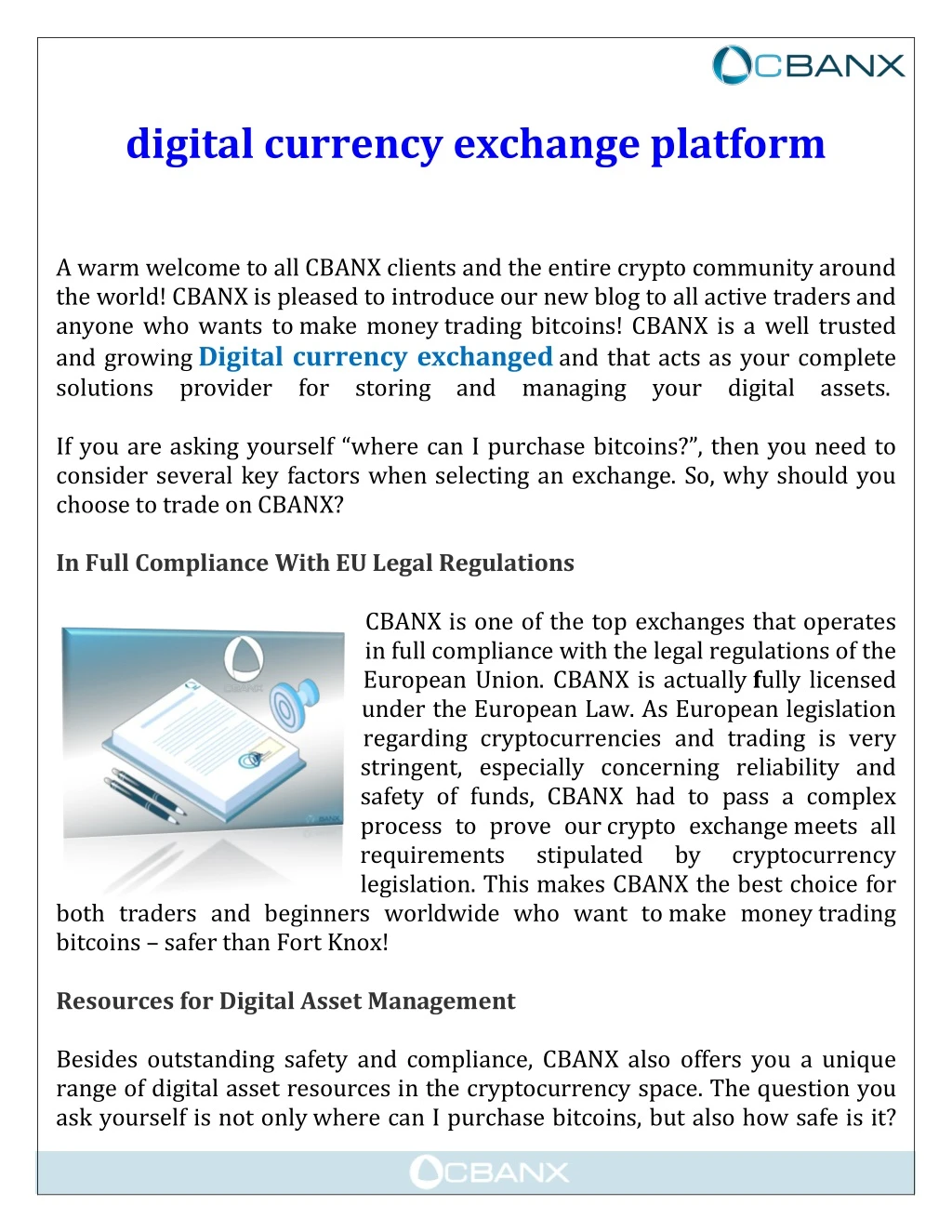 digital currency exchange platform