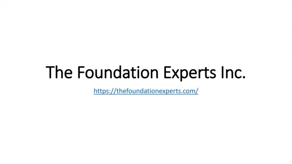 The Foundation Experts company Ottawa, ON