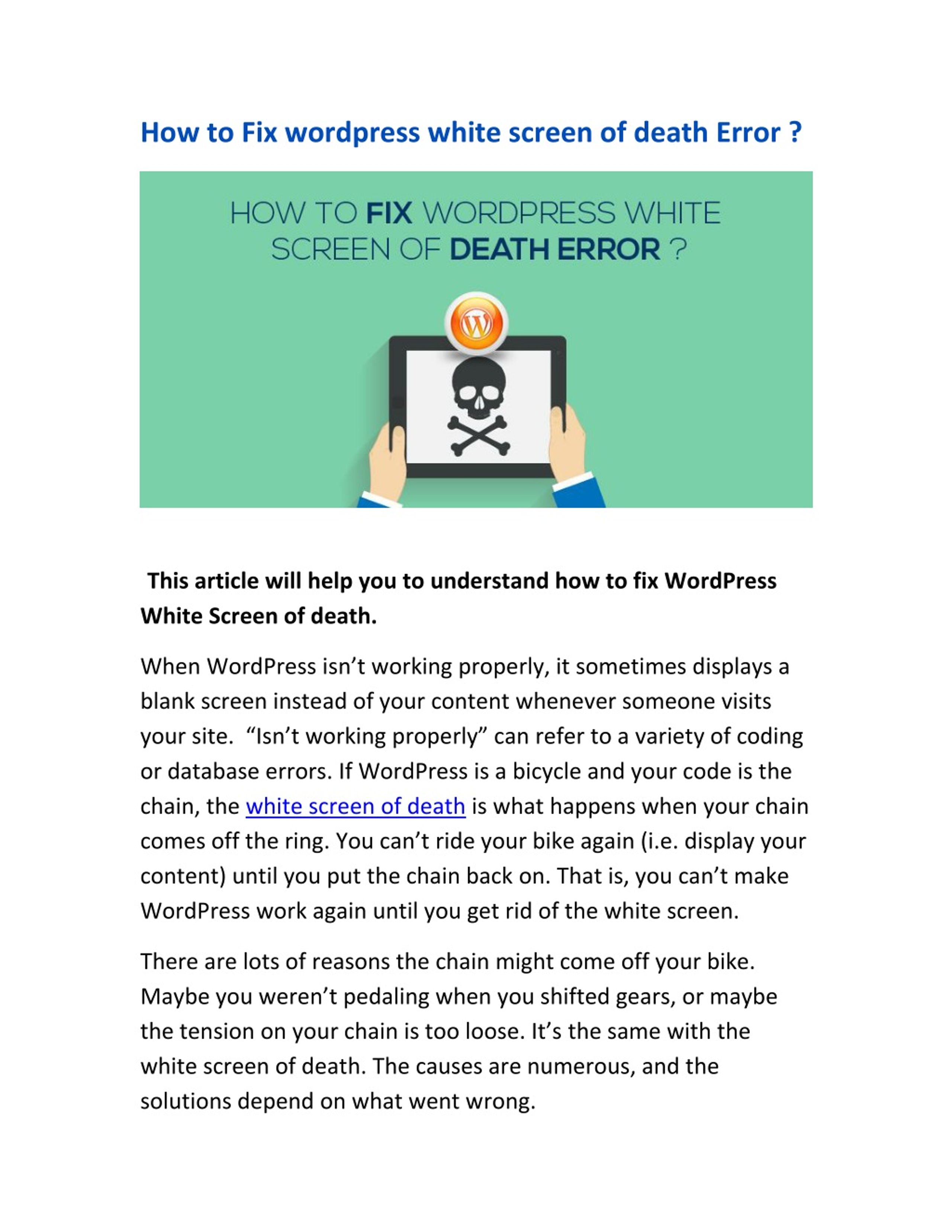 PPT - Call 1-800-906-7524 | How to Fix wordpress white screen of death ...