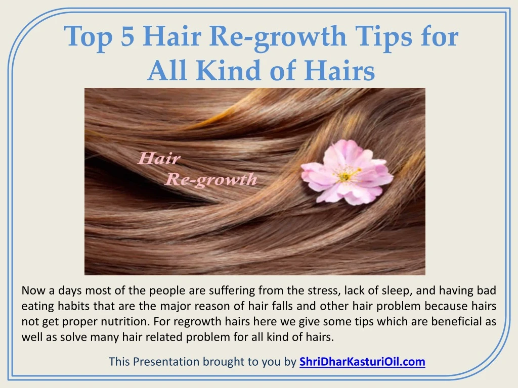 top 5 hair re growth tips for all kind of hairs