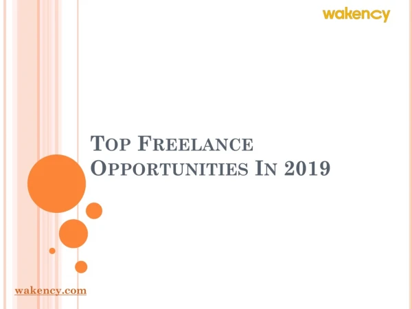 Top Freelance Opportunities In 2019