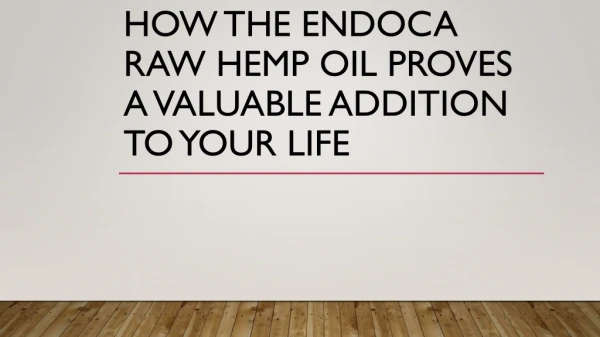 Endoca hemp extract oil