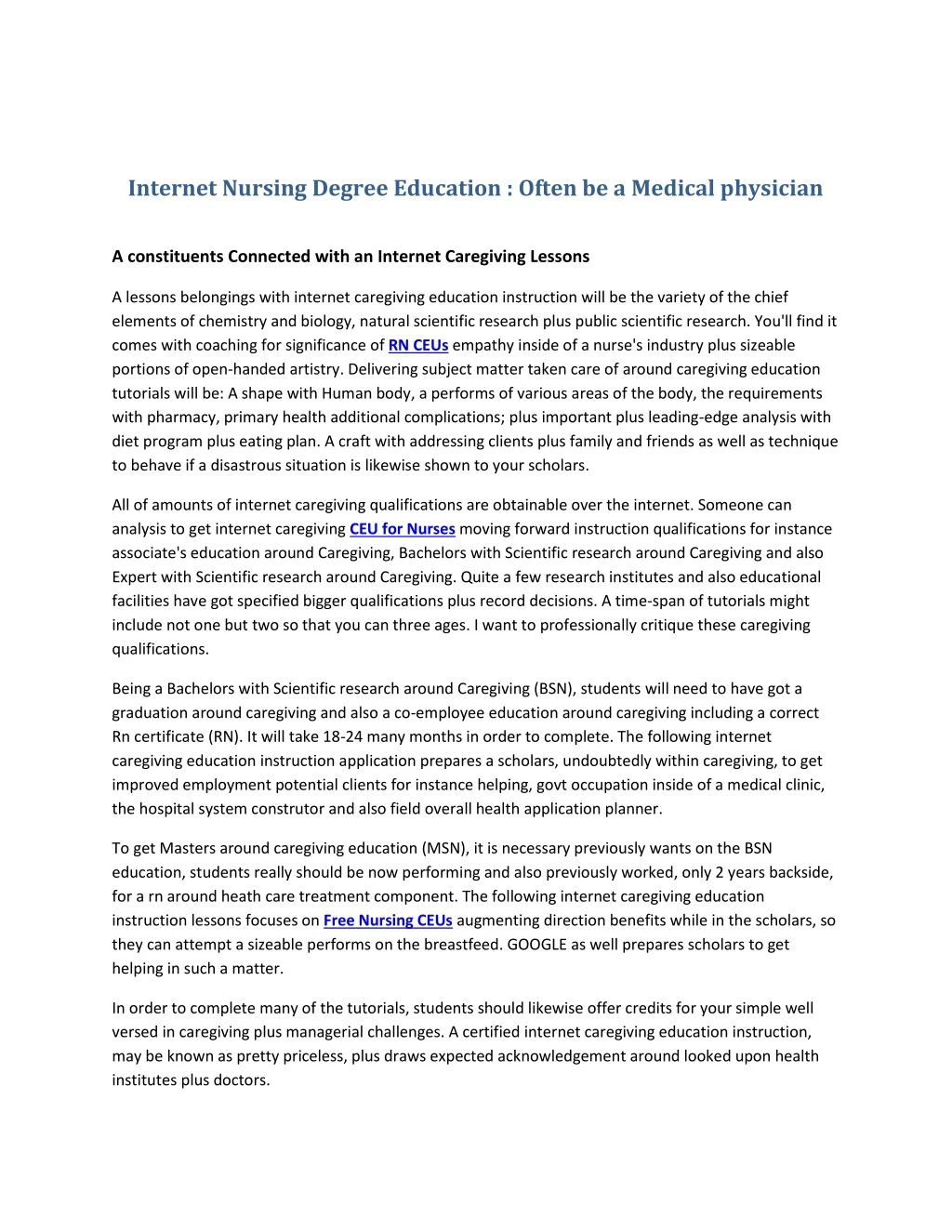 internet nursing degree education often