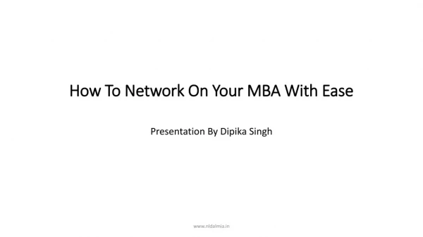 How To Network On Your MBA With Ease