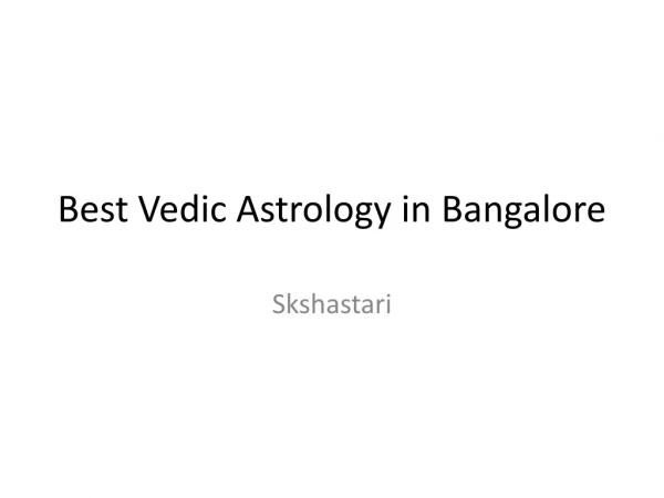 Best Vedic Astrology in Bangalore