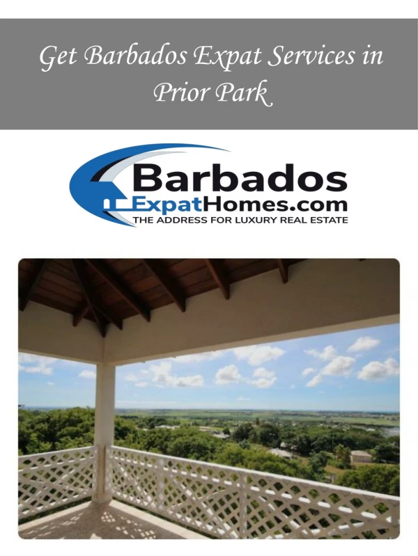 Get Barbados Expat Services in Prior Park