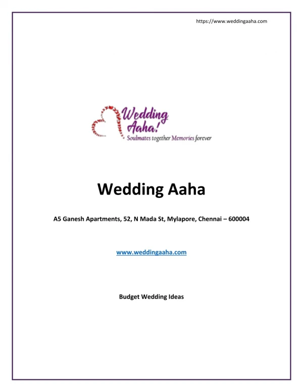Budget Wedding Ideas - www.weddingaaha.com