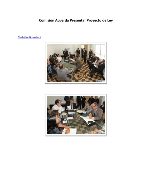 comisi n acuerda presentar proyecto de ley