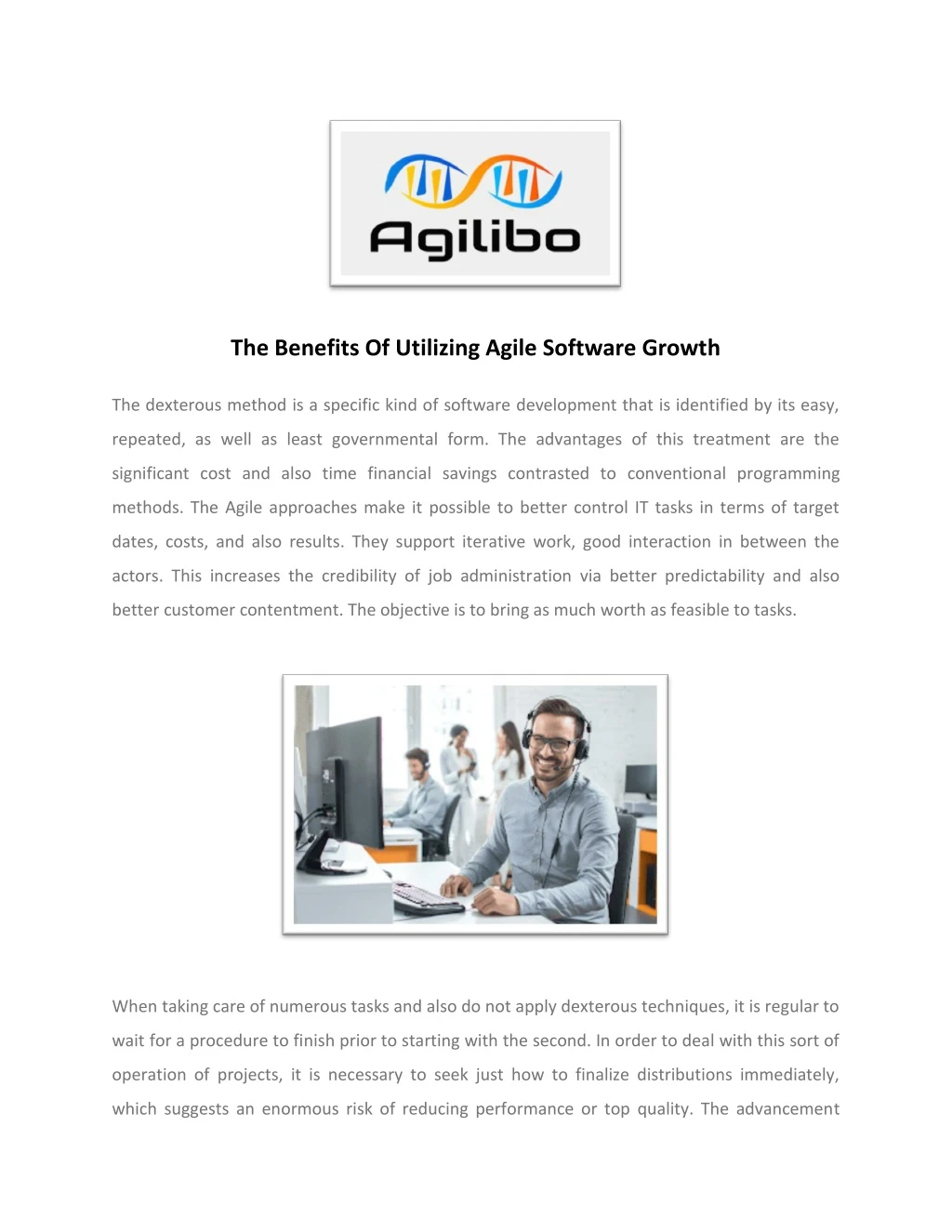 the benefits of utilizing agile software growth