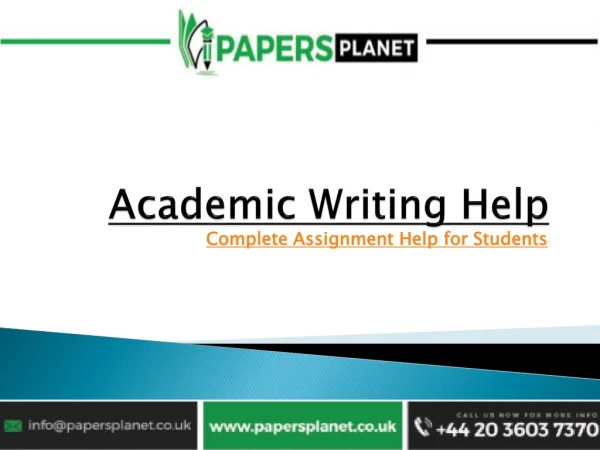 Professional Academic Writing Help | Papers Planet