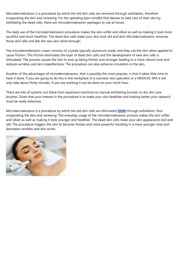 The Important Benefits of Microdermabrasion