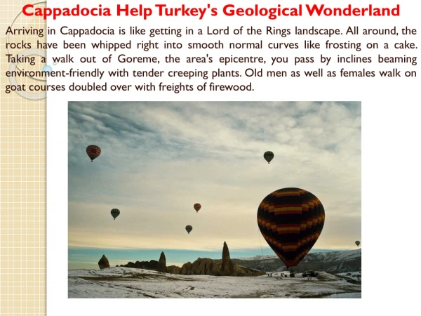 Cappadocia Help Turkeys Geological Wonderland