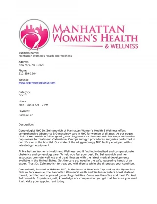 Manhattan Women's Health and Wellness