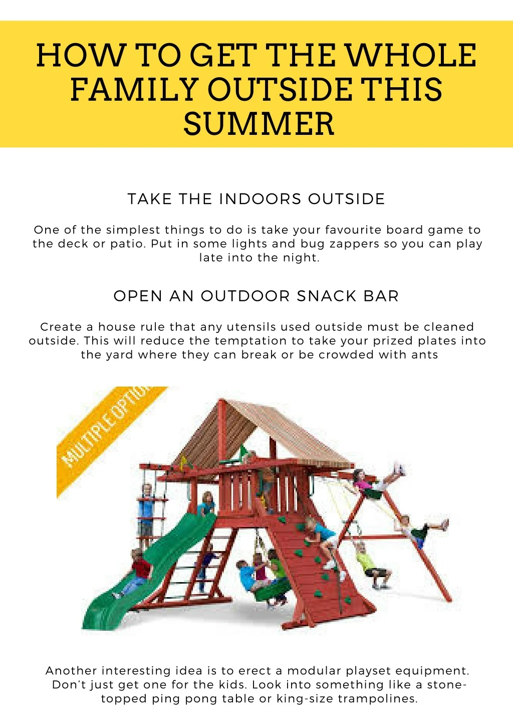 how to get the whole family outside this summer