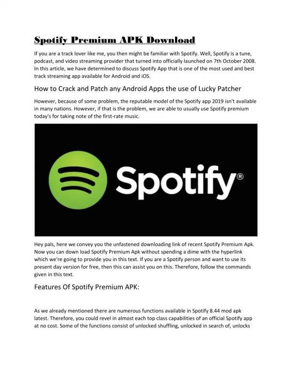 Spotify Premium APK Download Cracked