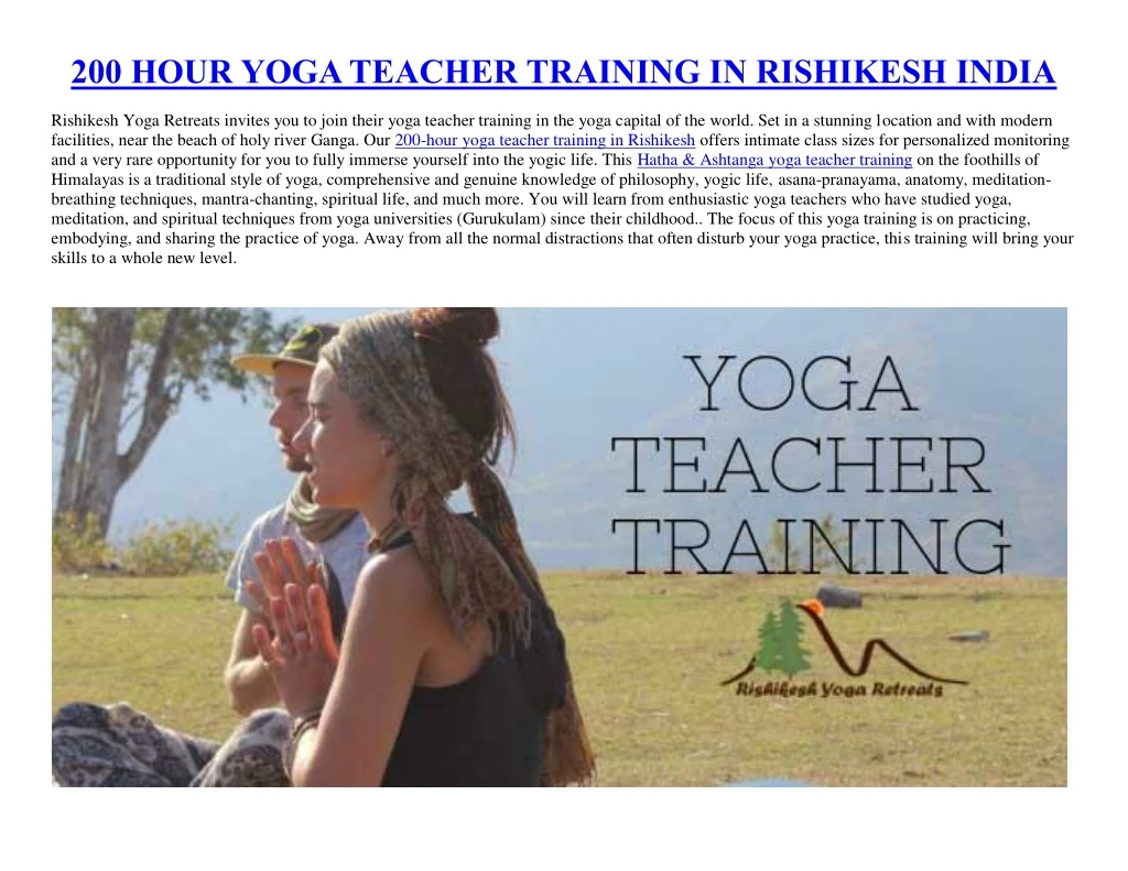 200 hour yoga teacher training in rishikesh india