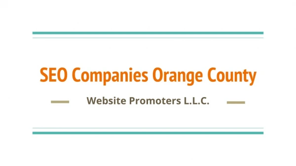 SEO Companies Orange County - websitepromoters.com