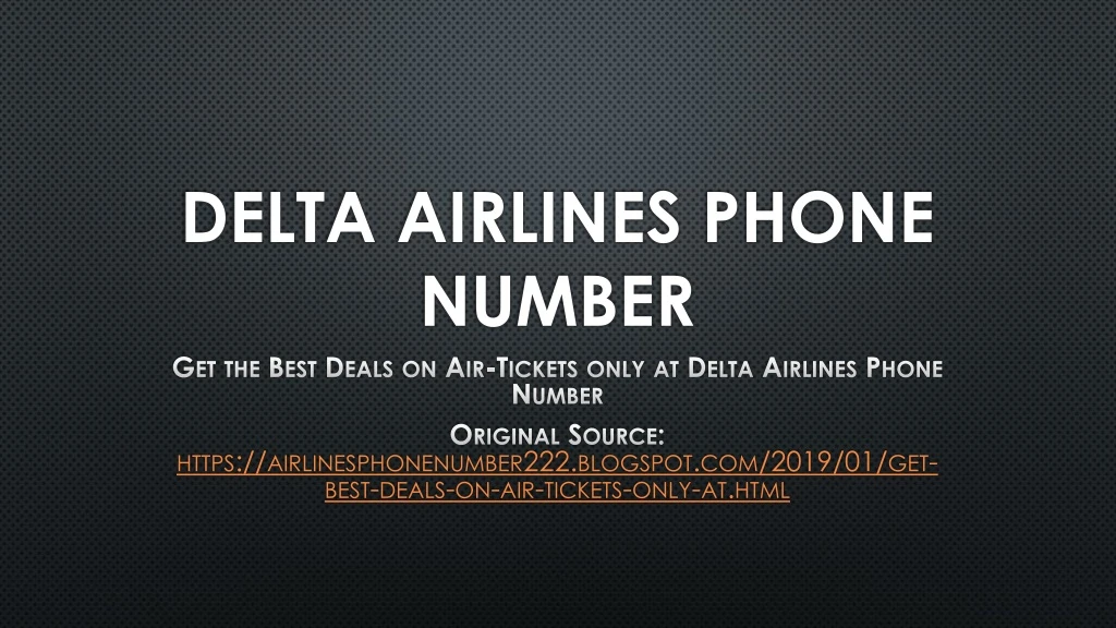 delta airlines phone number