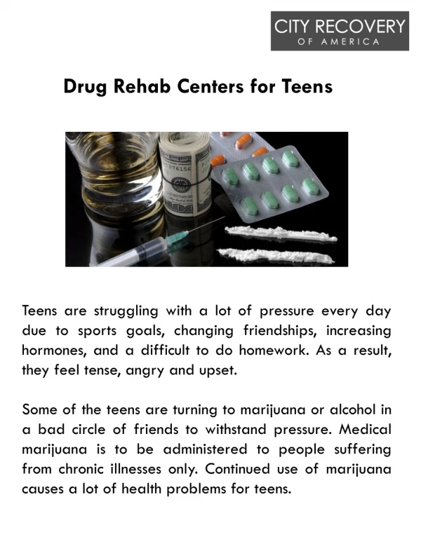 Drug Rehab Centers for Teens