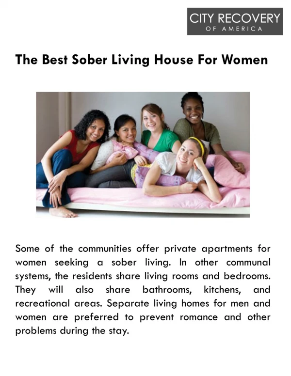 The Best Sober Living House For Women