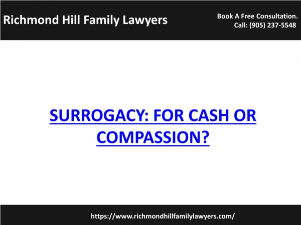 Surrogacy: For Cash Or Compassion?| Richmond Hill Family Lawyers