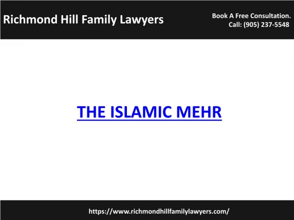 The Islamic Mehr | Richmond Hill Family Lawyers
