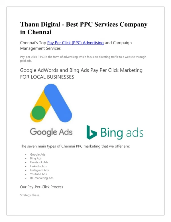 Thanu Digital - Best PPC Services Company in Chennai