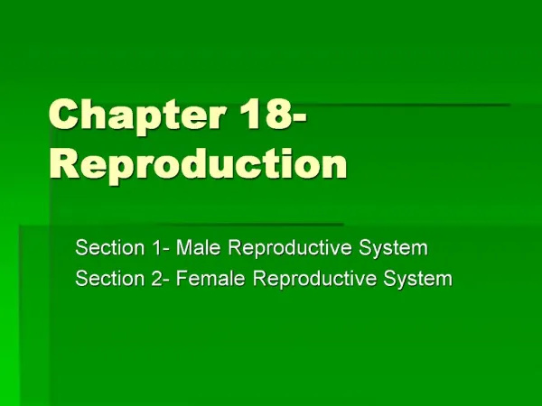 Chapter 18- Reproduction