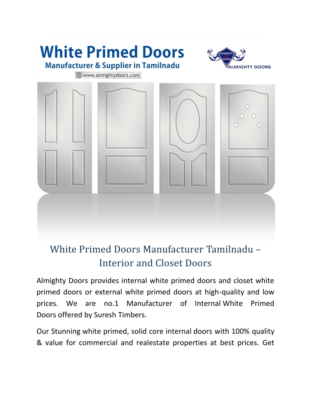 white primed doors manufacturer tamilnadu