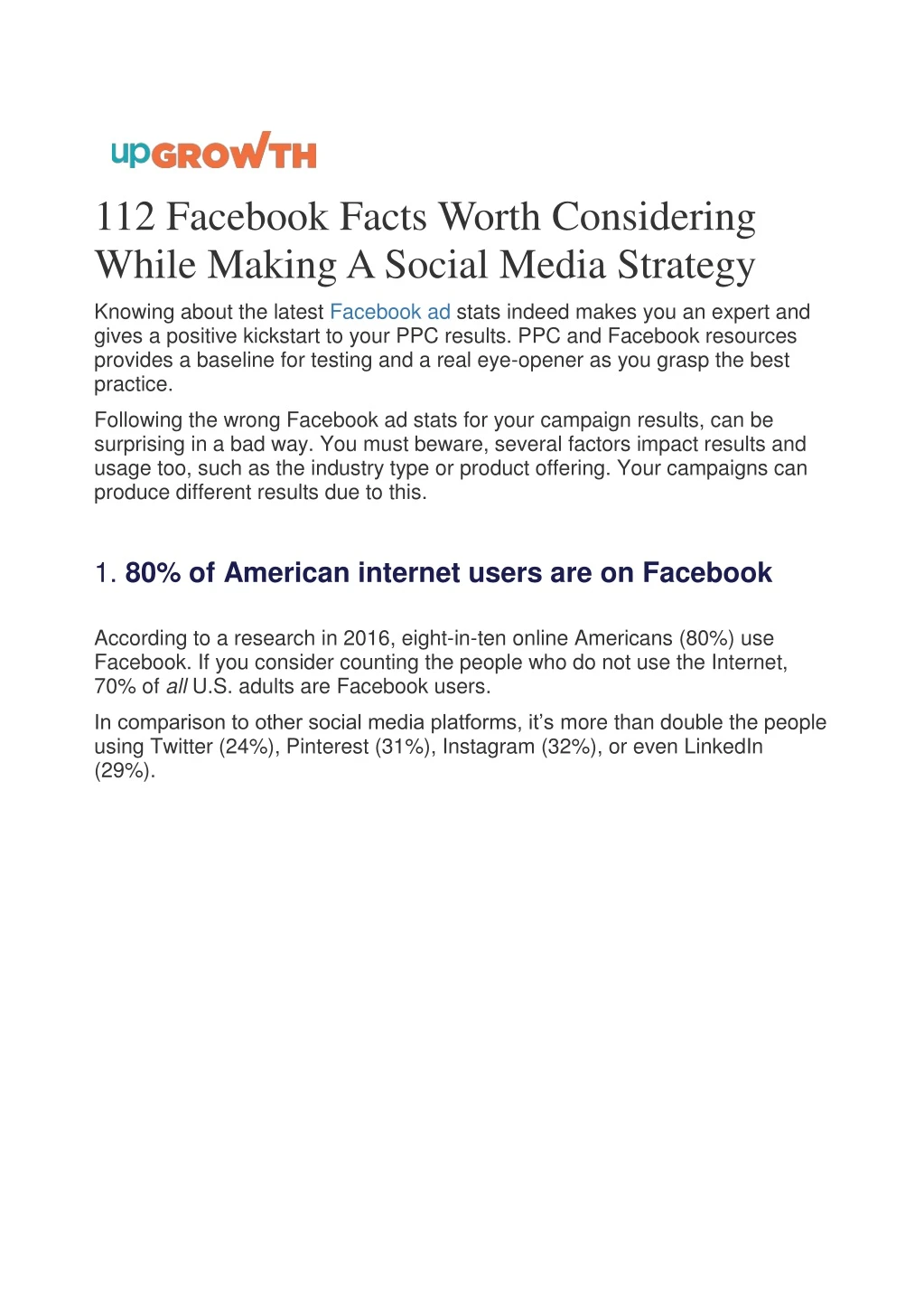 112 facebook facts worth considering while making