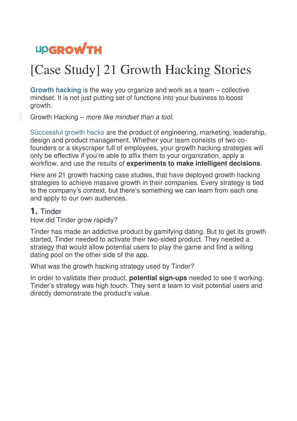 case study 21 growth hacking stories