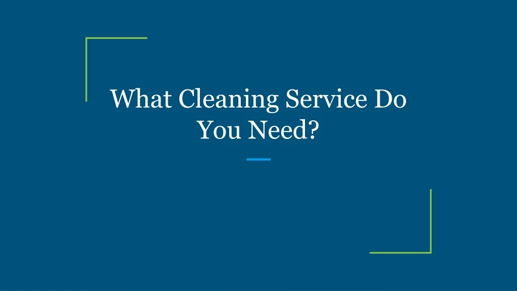 what cleaning service do you need