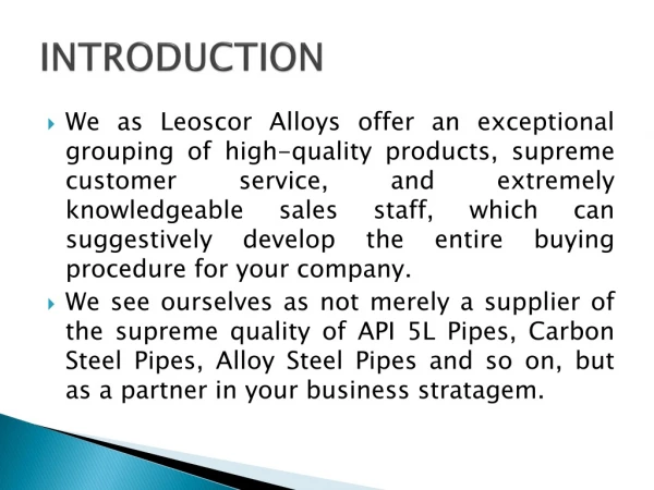 Suppliers and Exporters of Seamless Pipe, Carbon Steel Pipes, API 5L Line Pipes