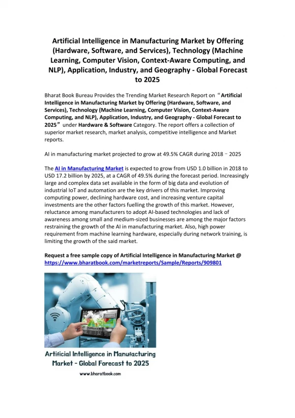 Artificial Intelligence in Manufacturing Market- Global Forecast 2025
