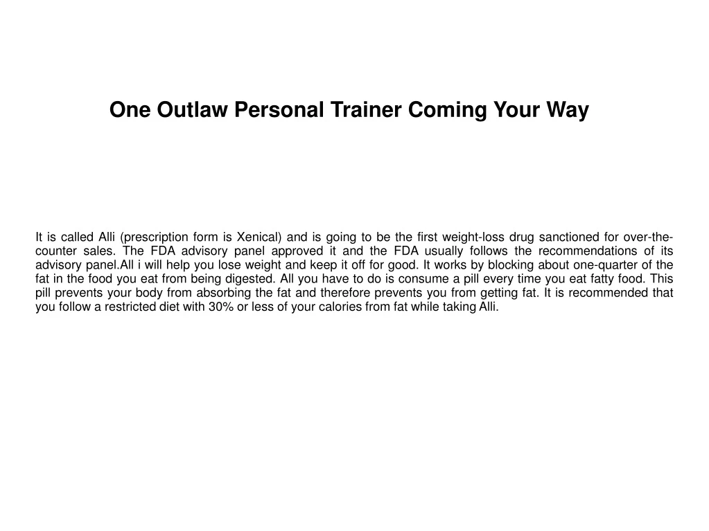 one outlaw personal trainer coming your way