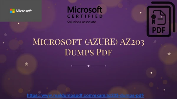 Microsoft (AZURE) AZ-203 Dumps Pdf | Want To Get High Score