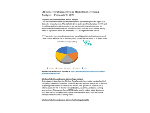 Ethylene Tetrafluoroethylene Market Size, Trends & Analysis – Forecasts To 2025
