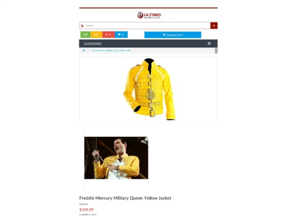 Freddie Mercury Jacket Yellow