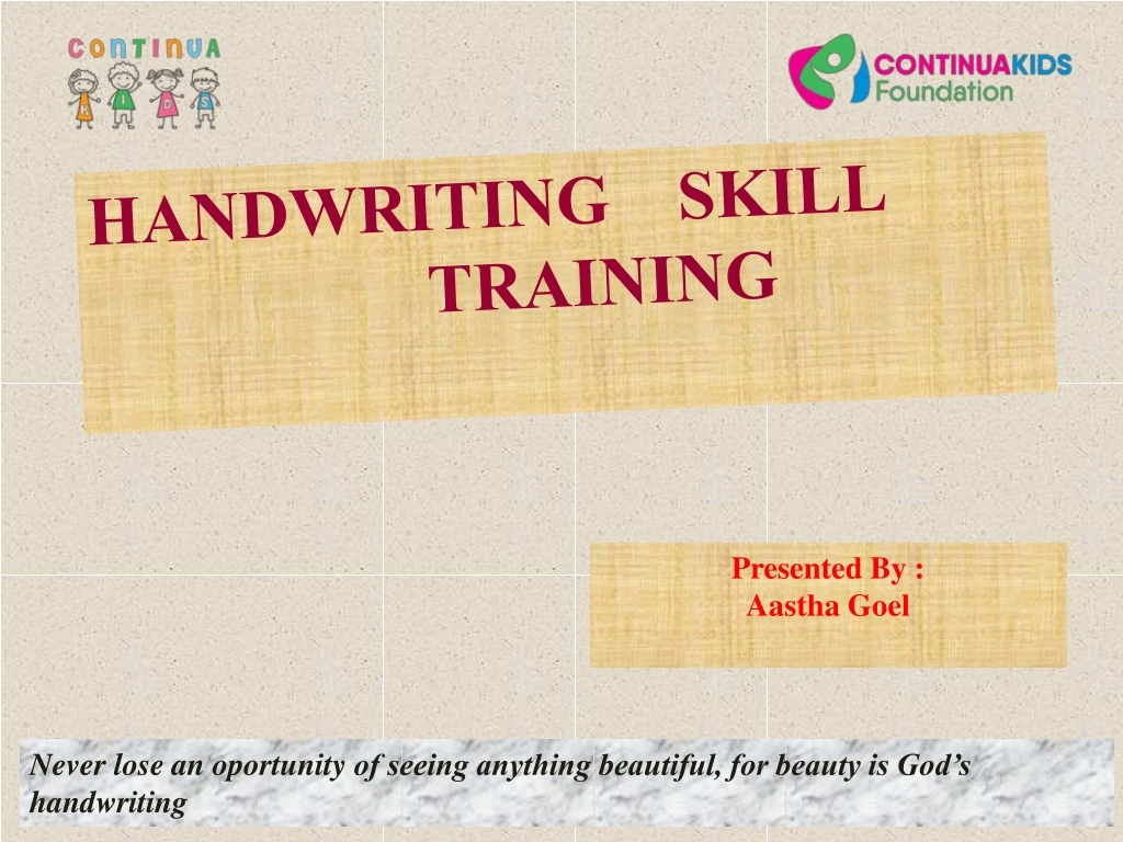 handwriting skill training
