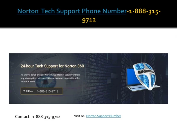 Norton Tech Support Phone Number | 1-888-315-9712