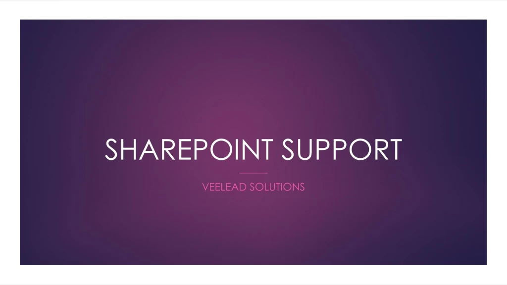 sharepoint support