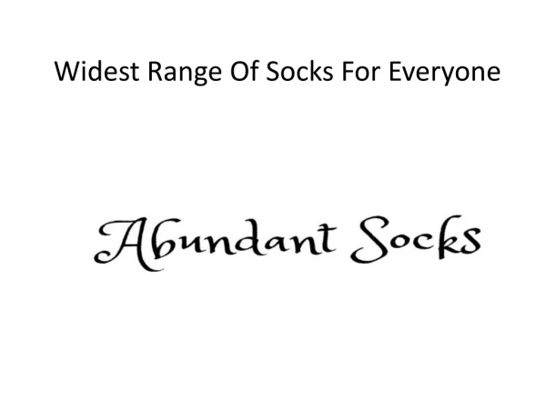 Widest Range Of Socks