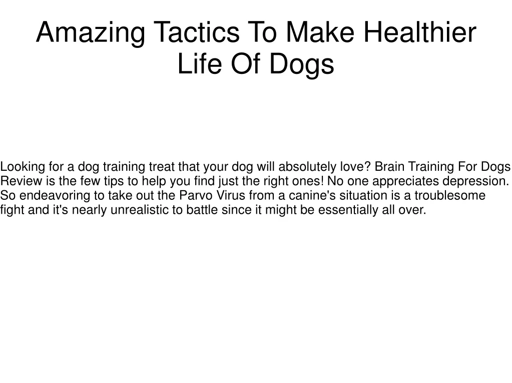 amazing tactics to make healthier life of dogs