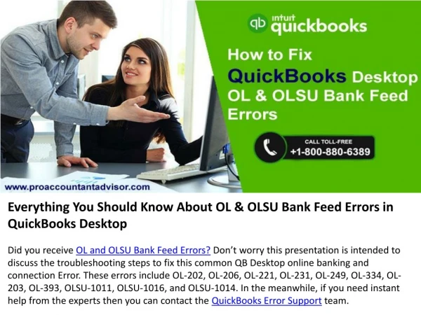 Few Tips to Fix Bank Feeds Issues Including OL and OLSU Errors