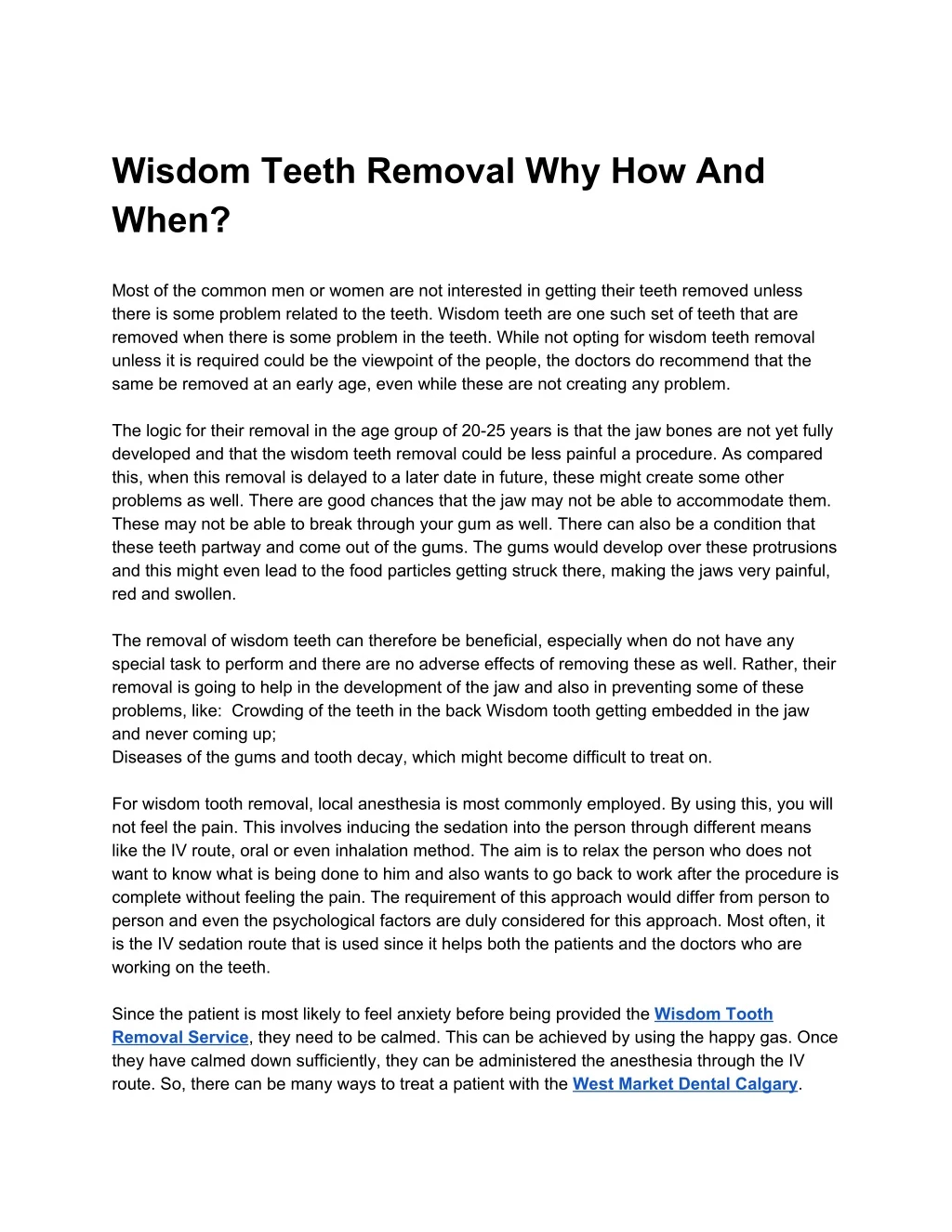 wisdom teeth removal why how and when